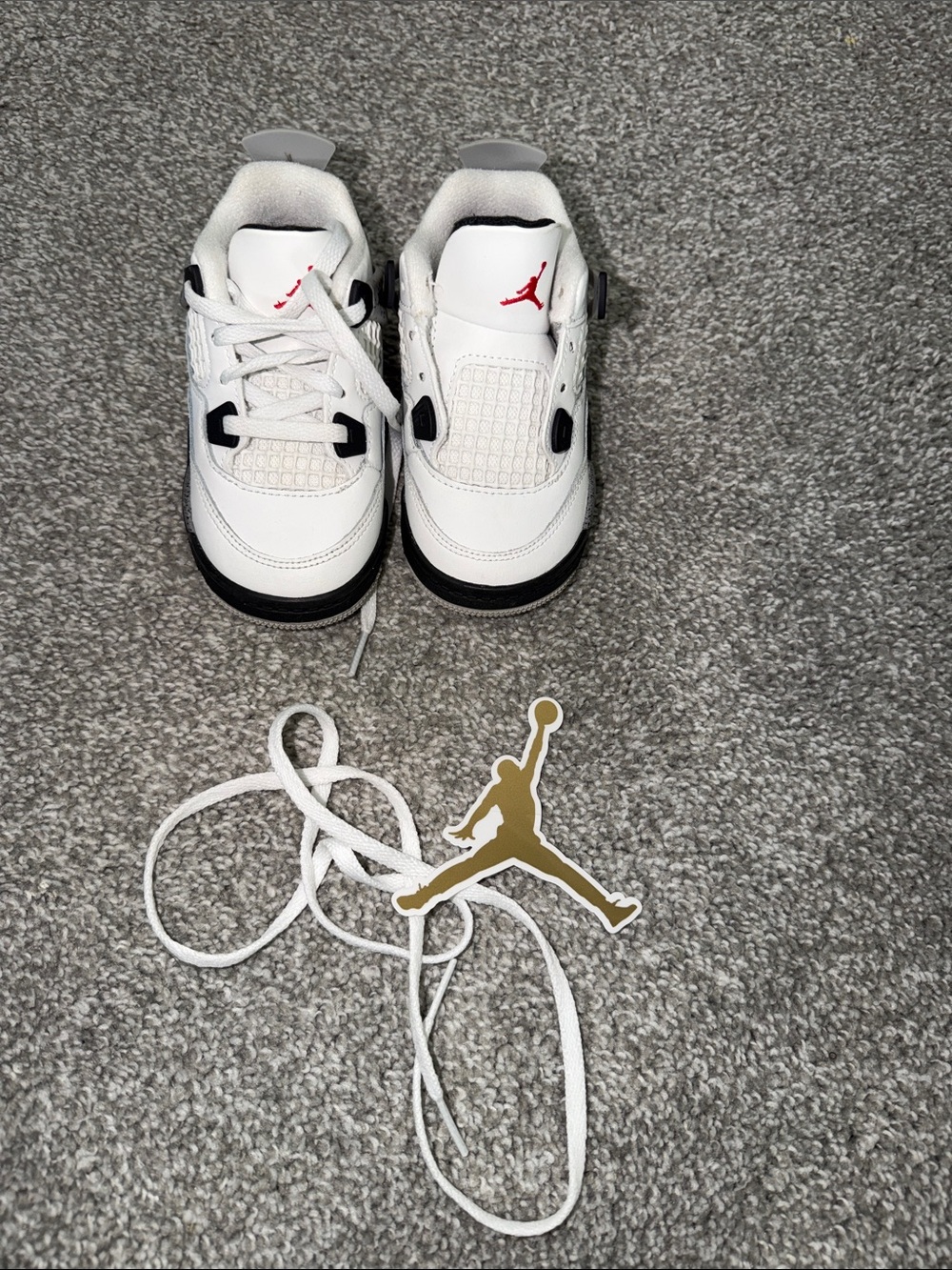 Jordan Kids White/Black/Red Low Top Sneakers